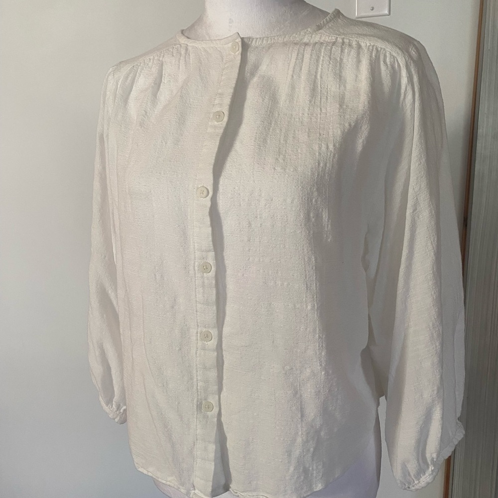 Frank & Oak Off-White Button-Down Blouse